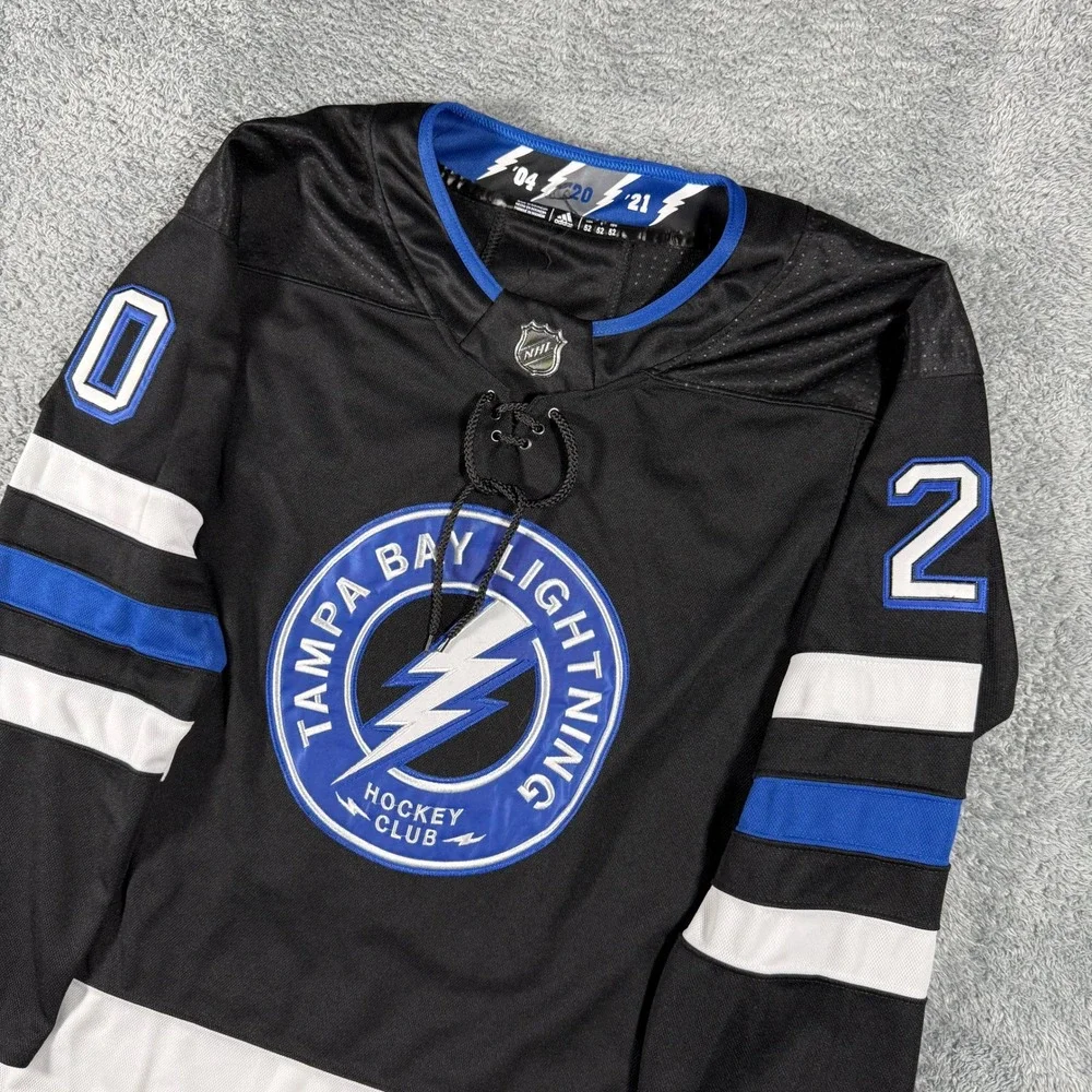 Y2K Adidas Hockey Jersey Mens 52 Black Tampa Bay Lightning Suter 20 NHL Jersey